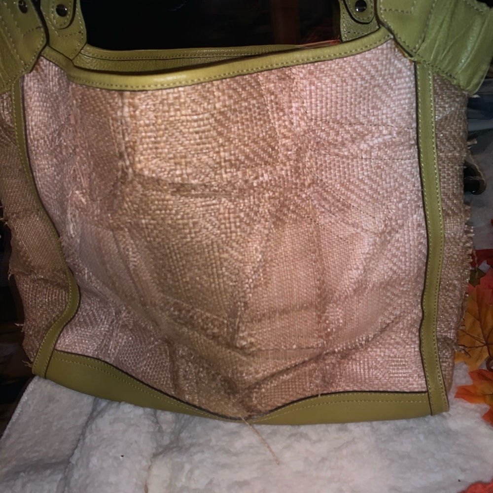 💯Burberry Prorsum Covington Lg Raffia Gr Leather - Picture 5 of 11